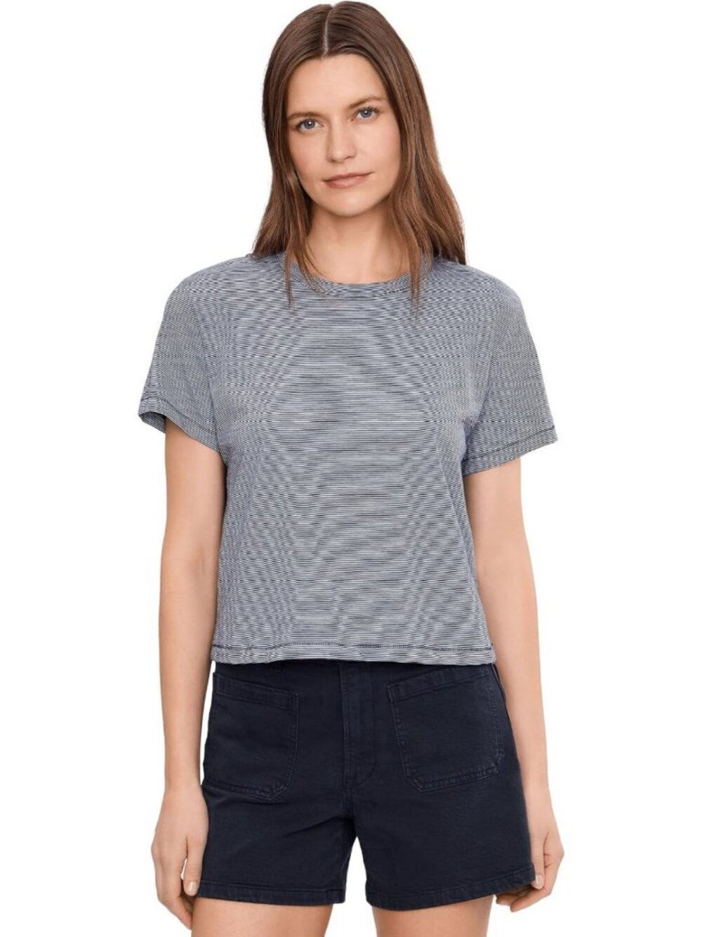 Striped Slub Tee - Soft Cotton Blend, Casual Chic Top, Perfect for Layering